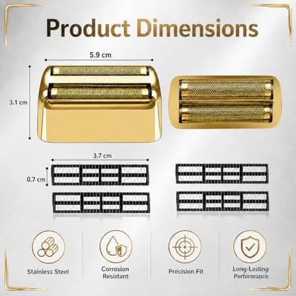 Replacement Heads Foil & Cutters Compatible with BaBylissPRO FXFS2 Shaver - color: 2 gold