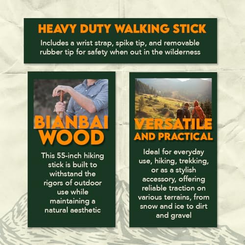 SE Survivor Series 55" Hand Carved Wolf Hiking Stick, Weatherproof, Rope Wrapped, Metal Tip - WS626-55RW