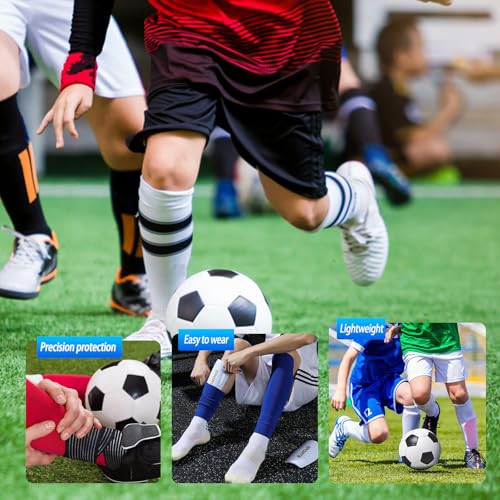 TOMIYO Soccer Shin Guards with Socks Kids 10-12 Calf Protective Equipment - color: Black, size: Medium