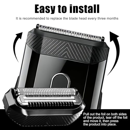 Heads Shavers for MANSCAPED The Handyman Compact Face Shaver, 2 Count - color: Black/The Handyman Compact Face Shaver Head
