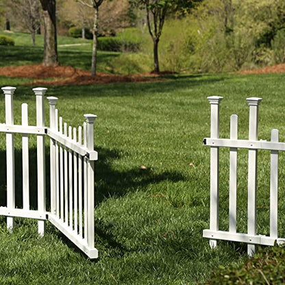 Zippity Outdoor Products ZP19018 Manchester (2 Panel) Vinyl Picket Fence Kit, White & ZP19028 Unassembled Madison Vinyl Gate Kit with Fence Wings, White