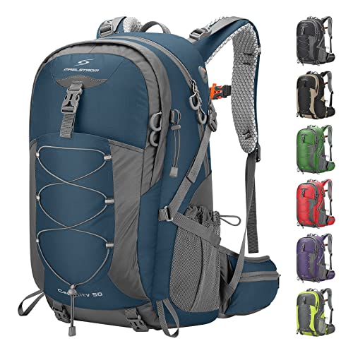Maelstrom 50L Hiking Backpack, Lightweight Camping Daypack with Rain Cover - color: Blue, size: 50L