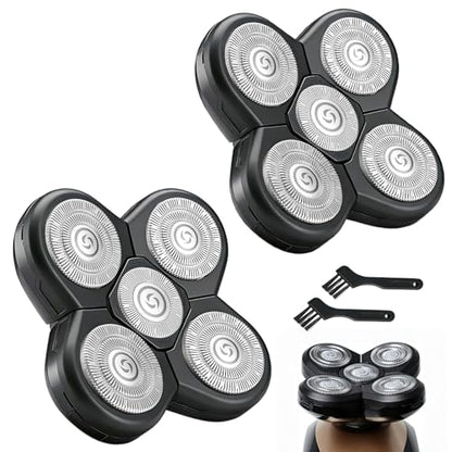 5 Head Shaver Replacement Blades Compatible with Freedom Head Shaver Kit - color: Black