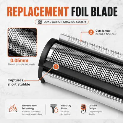 2Pcs Shaver Replacement Foil Blade Compatible with MANSCAPED Lawn Mower 5.0 - color: Black 2 Pcs