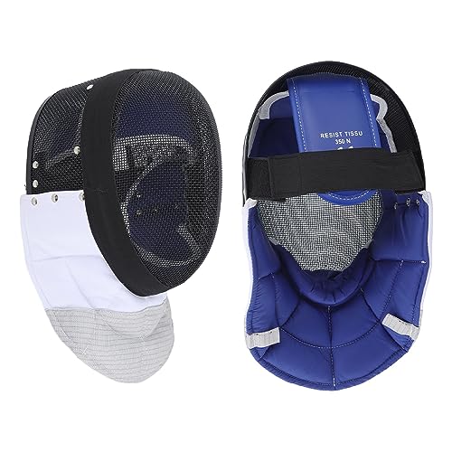 Fencing Mask, Fencing Protective Helmet with Padded Bib for Beginners Practice and Competition (M)