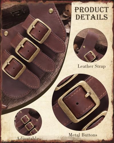 Medieval Viking Sword Frog Holster Leather Belt Holder for Renaissance - color: Dark Brown