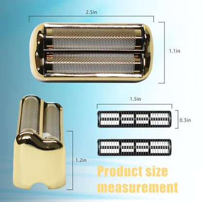 Replacement Foil and Cutter for BaBylissPRO Barberology Electric Shaver, Double Foil Shaver Replacement Head Compatible with BaBylissPRO Barberology FXFS2 Razors,Golden - color: Gold-1pcs