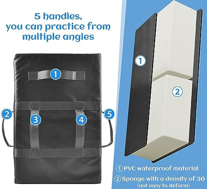Taekwondo Kick Pad Martial Arts Training Equipment - Durable PVC Leather with High-Strength Sponge for Karate, Muay Thai, Kickboxing & MMA - size: 18"x26"x5.5"