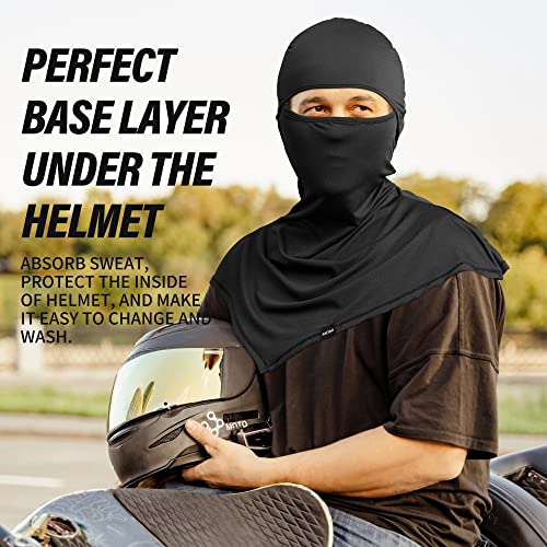 Balaclava Summer Protection Face Mask Breathable Motorcycle Hood Helmet Liners Outdoor Cycling Hiking Sports - color: Black