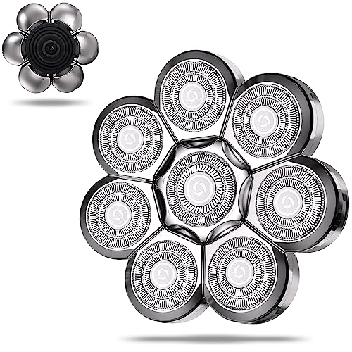 Head Shaver Replacement Heads,Head Shaver Replacement Blades, Head Shavers for Bald Men,Head shavers for Men, Stainless Steel Rotary Blades for Electric Head Razor (silver8) - color: Silver8