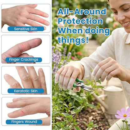 20Pcs Gel Finger Cots, Large Silicone Finger Protectors Sleeves, Fingertip Cover Caps to Heal Cracked, Eczema, Peeling, Hangnails, Corn, Calluses - size: Large and Small