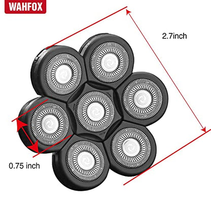 Universal 7 Blades Head Shaver Replacement Heads for Mainstream Shaver Brands, Eelectric Shaver Replacement Replacement Blades (7D Black) - color: 7d Black