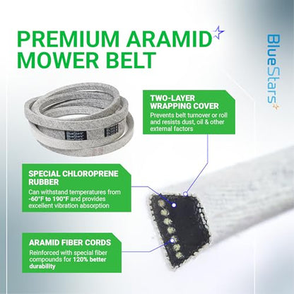 BlueStars M154958 Mower Deck Belt | Aramid Cord | 111.4" x 5/8" - size: M154958, style: Aramid Cord