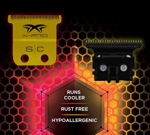 StyleCraft Replacement Hair Trimmer Blade Cutter Set Professional Grade - color: X-pro Precision Gold Titanium - the One Precision Black Diamond