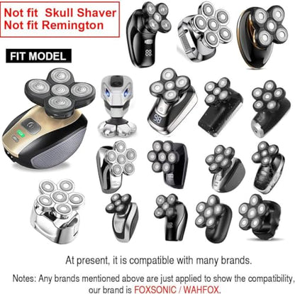 Universal 7 Blades Head Shaver Replacement Heads for Mainstream Shaver Brands, Eelectric Shaver Replacement Replacement Blades (7D Silver) - color: 7d Silver