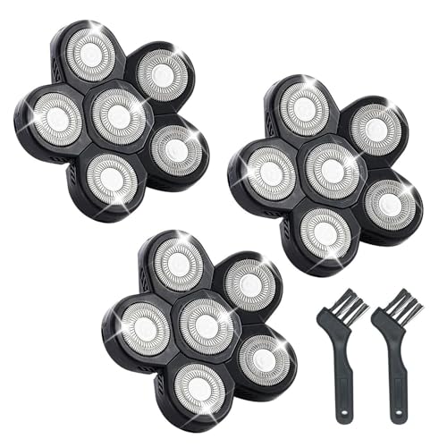 6 Head Shaver Replacement Heads for Many Brands Bald Men's Electric Shaver - color: Black 6 Head/3pcs
