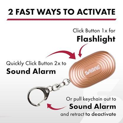 SABRE Personal Safety Kit with Pepper Spray and 2-in-1 Personal Alarm with LED Light, 0.54 fl oz, 25 Bursts,130dB Alarm, Audible Up to 1,250 Feet - color: Lavender, size: 0.54 Fluid Ounces/15 Grams