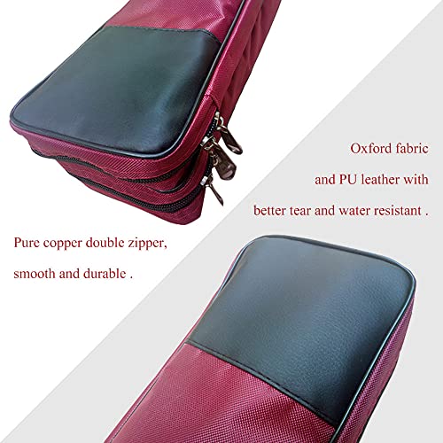 Waterproof Kung Fu Tai Chi Sword Case Double Layer Carrying Bag - color: Winered&Black