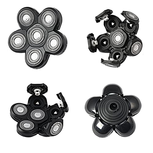 6 Blade Shaver Replacement Heads for Bald Men with Blade Cover (Black) - color: Black1