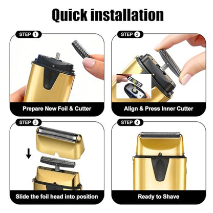 2-Pack Replacement Head Foil for BaBylissPRO UV Single Foil shaver - color: Single-Gold
