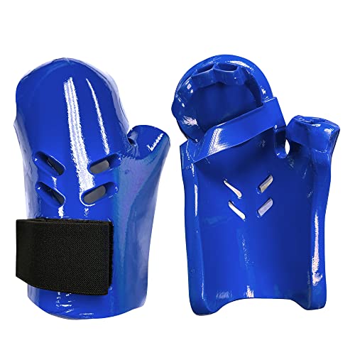 AAMA Foam Punch Hand Protector for Point Sparring Karate Taekwondo Martial Arts - color: Blue, size: 4 - Adult Small