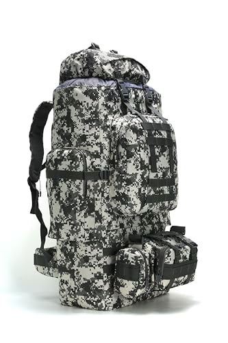 King'sGuard 100L Camping Hiking Backpack Molle Rucksack Military Camping Backpacking Daypack - color: Citycamo