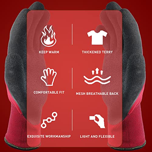 LOCCEF 2 Pairs Winter Work Gloves Men Women, Thermal Freezer Gloves - size: Medium (Pack of 2)