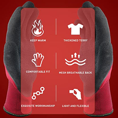 LOCCEF 2 Pairs Winter Work Gloves Men Women, Thermal Freezer Gloves - size: X-Large