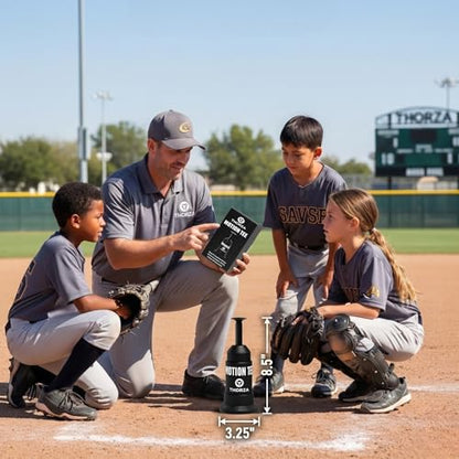 Thorza Tee Popper Motion Tee, Solo Baseball Training System with 4 Durable Balls for Hitting Practice, Swing Training, Batting Accuracy and Hand-Eye Coordination
