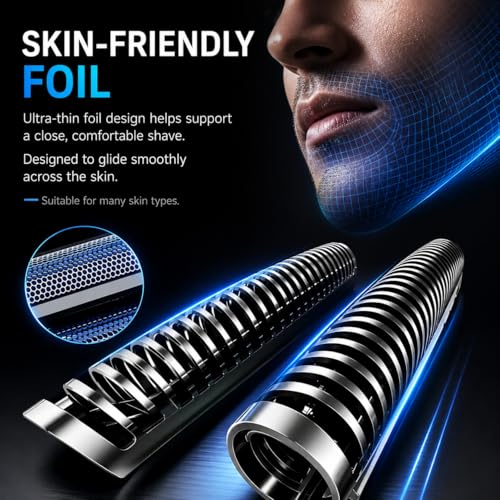 Replacement Double Foil Blade Compatible with BaBylissPRO UV-Double Shaver - color: Black Double Foil-2 Pack