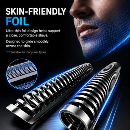 Replacement Double Foil Blade Compatible with BaBylissPRO UV-Double Shaver - color: Black Double Foil-2 Pack
