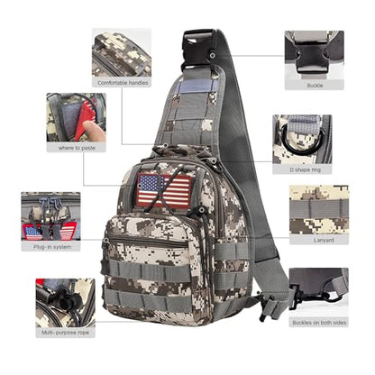 JUMAHE 80L 2-Pack Hiking Backpack for Men with Sling Tactical Backpack - Rucksack Molle Military Tactical Waterproof Lightweight Camping Backpack 3 Day Assault Pack for Travel, Climbing, Backpacking - color: 80l Grey - Pro(900d Fabric) + Sling Bag Bundle,