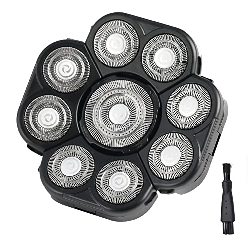 Men's Electric Shavers Replacement Heads Upgraded 9 Blades Head Replaceable Floating Waterproof Electric Razor Shaver Head（Black） - color: Black9
