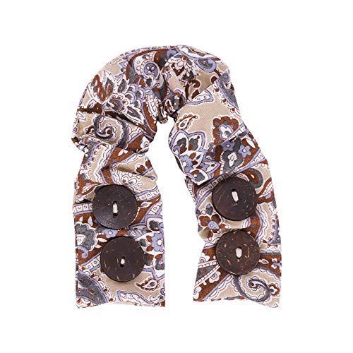 LOFBAZ Strap Holder with Buttons for Hook Face Covering Extender Adjustable Protection Reusable Washable Straps Paisley Khaki OS - color: Paisley Khaki