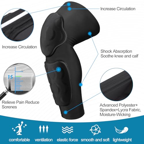 13MM Knee Pads with Shin Guard Pads,Calf Pads Protector, Padded Compression Leg Sleeve for Football, Baseball, Rugby, Basketball Soccer Volleyball for Adult - size: X-Large