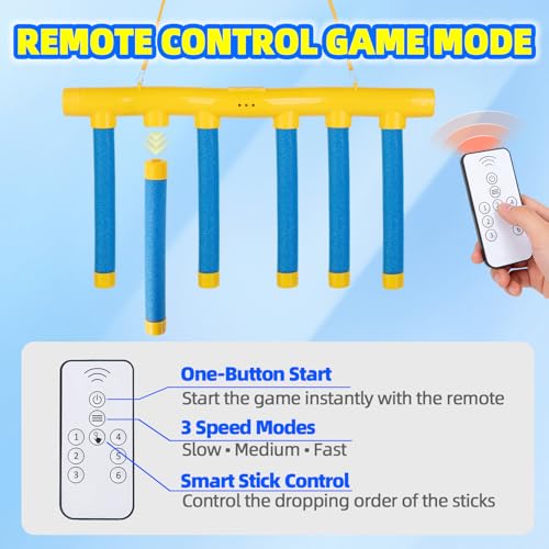 Reflex Drop Sticks Game,3 Adjustable Speeds Modes Reflex Sticks
