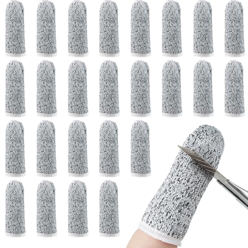 Honoson 60 Pcs Cut Resistant Finger Cots, Reusable, 2.56 Inch, Gray White - color: Gray White, size: 2.4 Inch