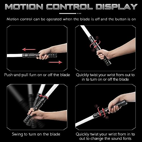 Smooth Swing Dueling Lightsabers with APP - Infinite RGB 16 Colors Changeable Light Sabers, Motion Control Metal Hilt Light Saber for Adults Teens Gift, 16 Sounds Fonts, Battery Recharge, Black - color: Black