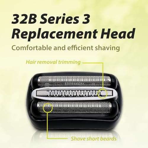 2Pack 32B Series 3 Electric Shaver Replacement Head Accessories Compatible with S3 Foil & Cutter Razor Heads, Accessories for S3 3040s 3010s 310s 3000s 3050cc 3080s 390cc Etc - size: 1 Count (Pack of 2)
