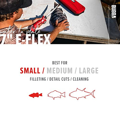 BUBBA E-FLEX Electric Fillet Blade with Ti-Nitride Coated Hollow Stainless Steel Non-Stick Reciprocating Construction for Fishing and Outdoors - style: 7 Inch