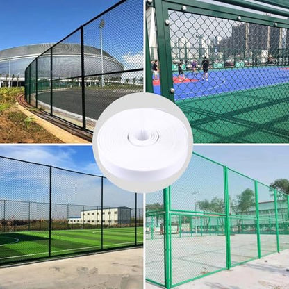 Chain Link Fence Tape,250ft×1.85in, Fence Privacy Strip,One Hole Punch&200 Fasteners，Suitable for Terraces, Patio, Gates, Swimming Pool, White - color: white