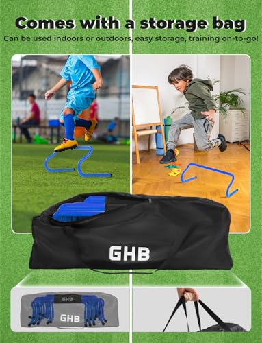 GHB Agility Hurdles 8" Speed Agility Training Hurdles - size: 10 Pack-Blue