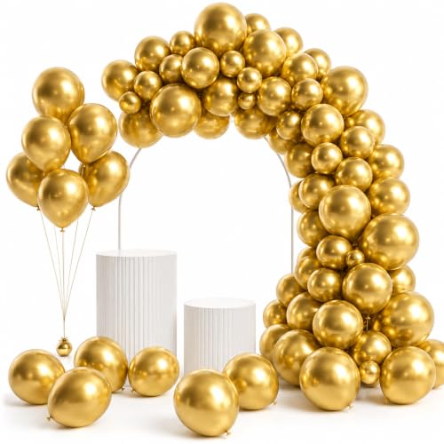 100 Pack Gold Balloons 12 Inch Latex Party Balloons for Birthday Wedding Goldlight Party Decorations, Gold - color: Latexgold-100, size: Latexgold-100