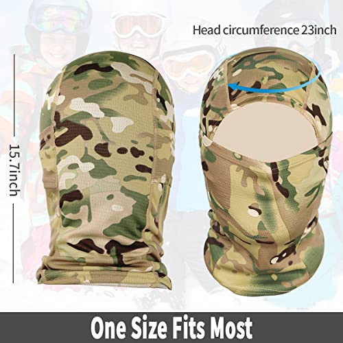 Achiou Ski Mask for Men and Women, Lightweight UV Balaclava Face Cover - color: All Terrain Camouflage