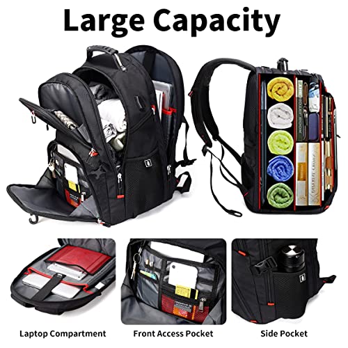SHRRADOO Extra Large Travel Laptop Backpack for Men, Work College Backpacks - color: Black