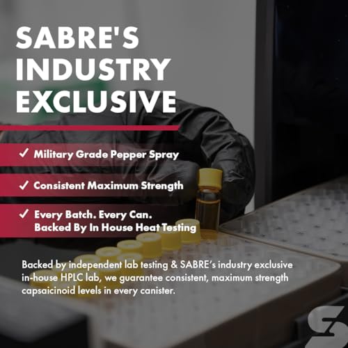 SABRE Crossfire Pepper Gel - 360° Spray for Defense at Any Angle, Maximum Strength Police-Grade OC Pepper Spray with UV Marking Dye, 20‑Foot Tactical Range, Fast Flip Top Safety, Belt Clip, 1.5 fl oz - color: Black Pepper Spray 1 Pack