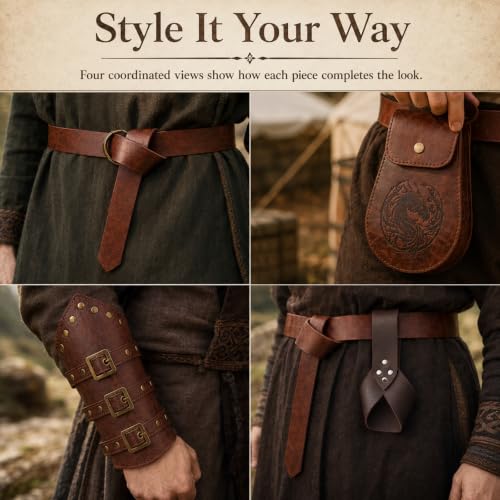 Renaissance Belt Pouch, Viking Bracer & Sword Sheath, Sword Holder Belt