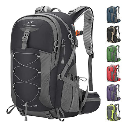 Maelstrom 40L Hiking Backpack, Lightweight Camping Daypack with Rain Cover - color: Black, size: 40l