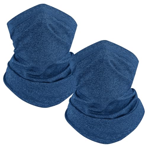 TICONN Neck Gaiter for Men Women, Cooling Bandana Face Mask Cover Gator - color: 2 Navy Blue, style: Quick Dry