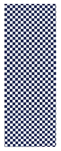 KOMESICHI irodori Japanese Traditional Towel Tenugui Ichimatsu (Indigo) 12.99 x 34.64 in with Tenugui Iroha (English Manual) - color: Ichimatsu (Indigo)
